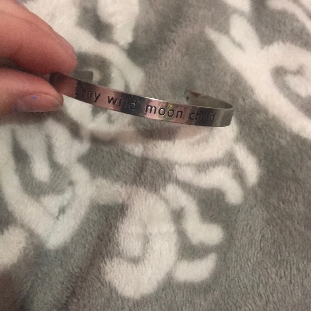 Stay wild moon child metal bracelet